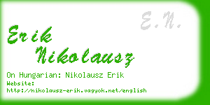 erik nikolausz business card